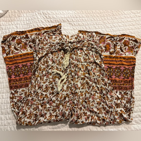 ‼️SOLD‼️ Women’s Summer Boho Tie Waist Pants Loose Wide Leg Beach Pant w/ Tassel - Picture 3 of 8